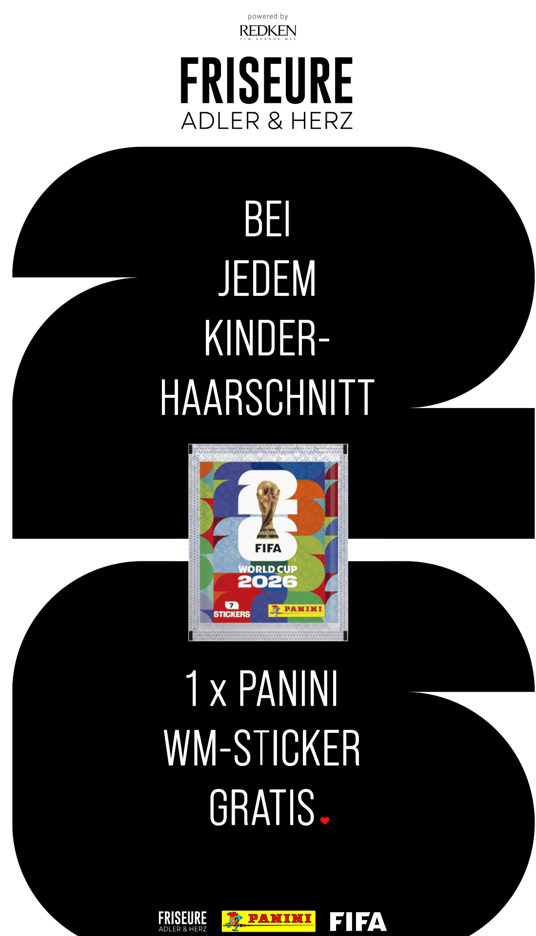 WM 2026 Aktion — gratis Panini Sticker bei jedem Kinderhaarschnitt